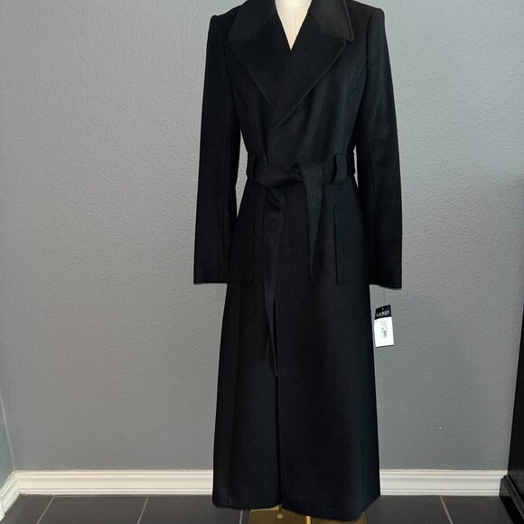 LAUREN RALPH LAUREN WOOL BLEND BELTED WRAP TRENCH COAT BLACK NEW WITH TAGS SZ 6 - Picture 1 of 16